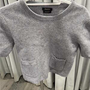 Massimo Dutti Light Gray Crew Neck Sweater
